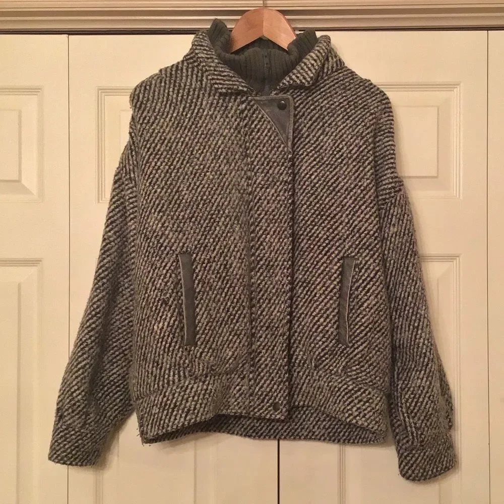 Vintage New York Girl Wool Blend Tweed Jacket